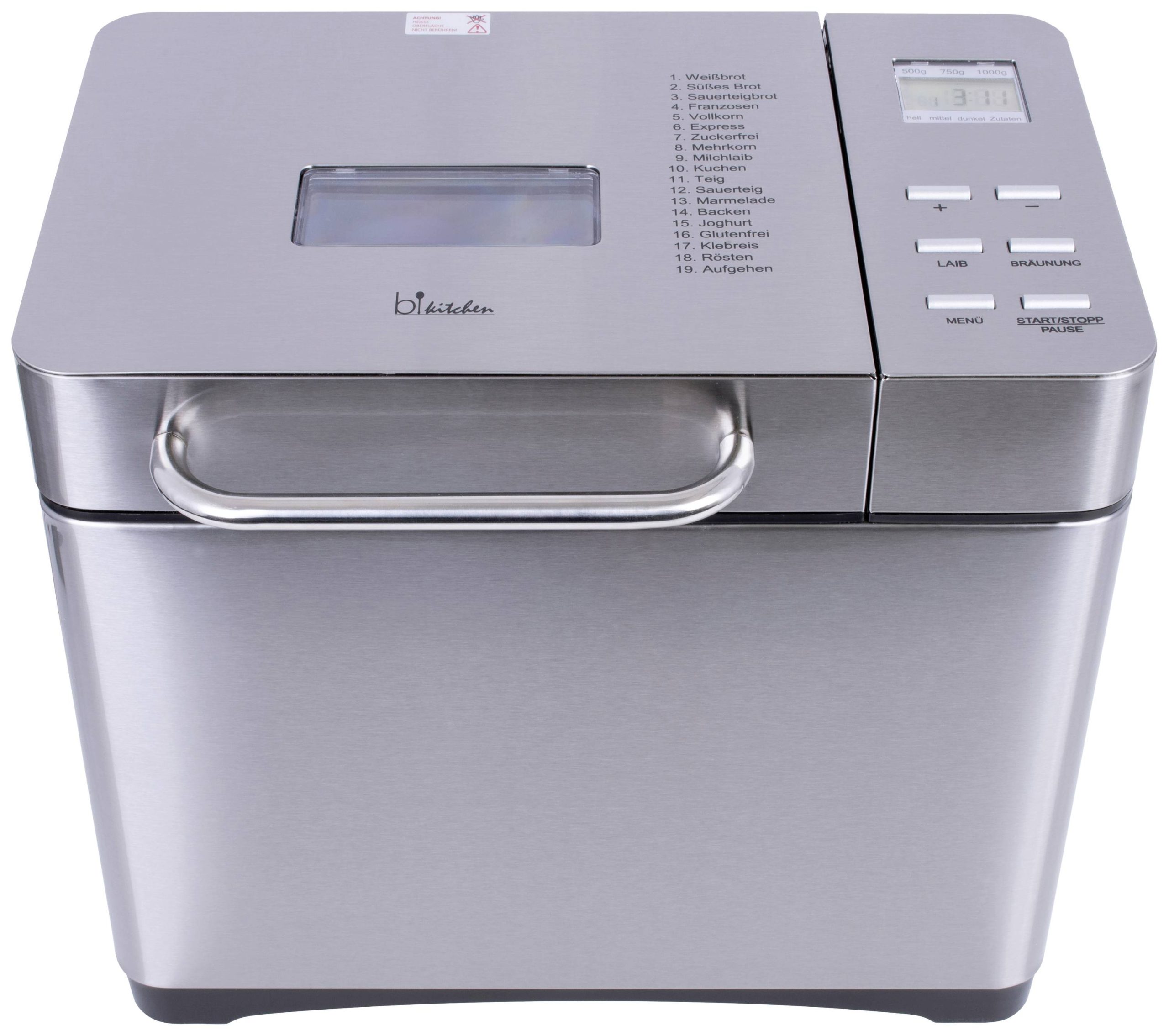 BiKitchen bake 501 Automat do pieczenia chleba z miarką, z wyświetlaczem 2 l inox - obrazek 1