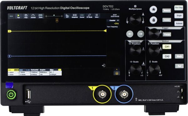 Oscyloskop cyfrowy VOLTCRAFT DOV702 70 MHz 1.25 GSa/s Kalibracja (DAkkS)