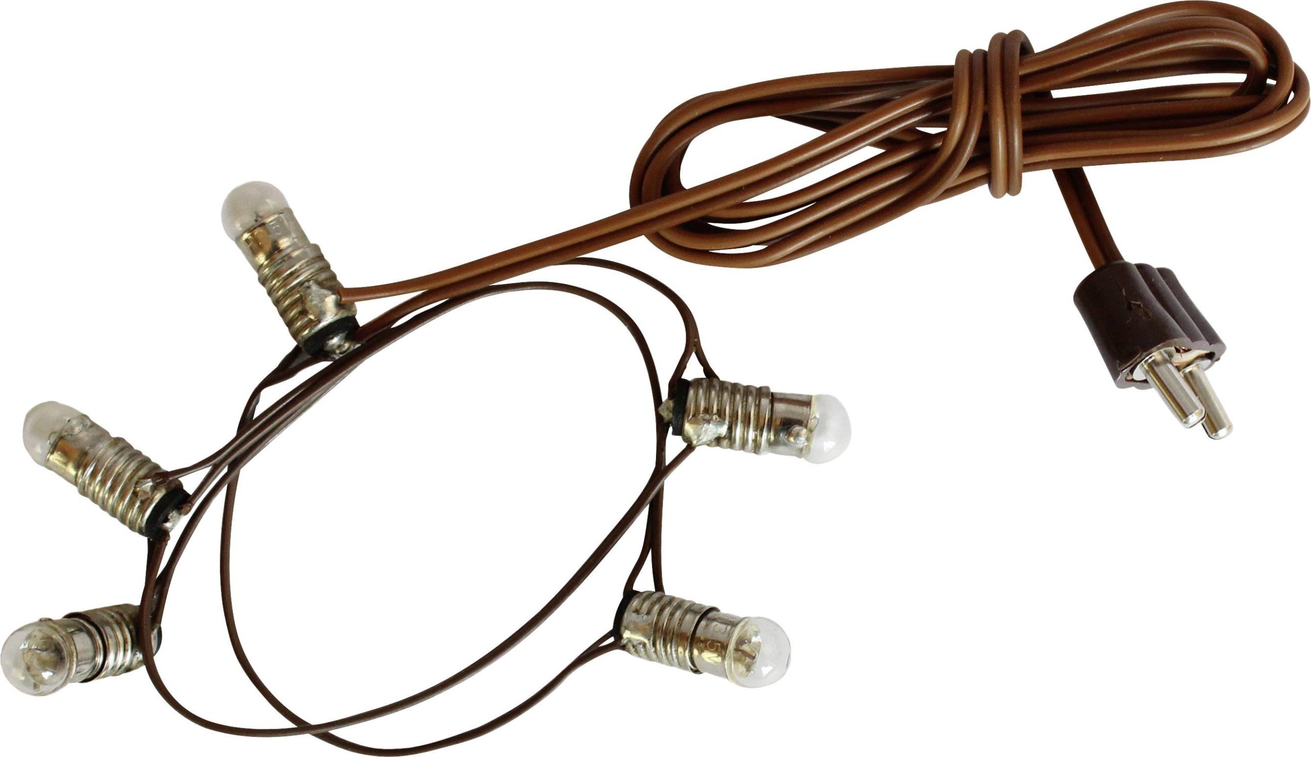 Oświetlenie do szopki, 5 żarówek, 3,5 V / E 5,5, dł. kabla z wtyczką 40 cm - obrazek 1