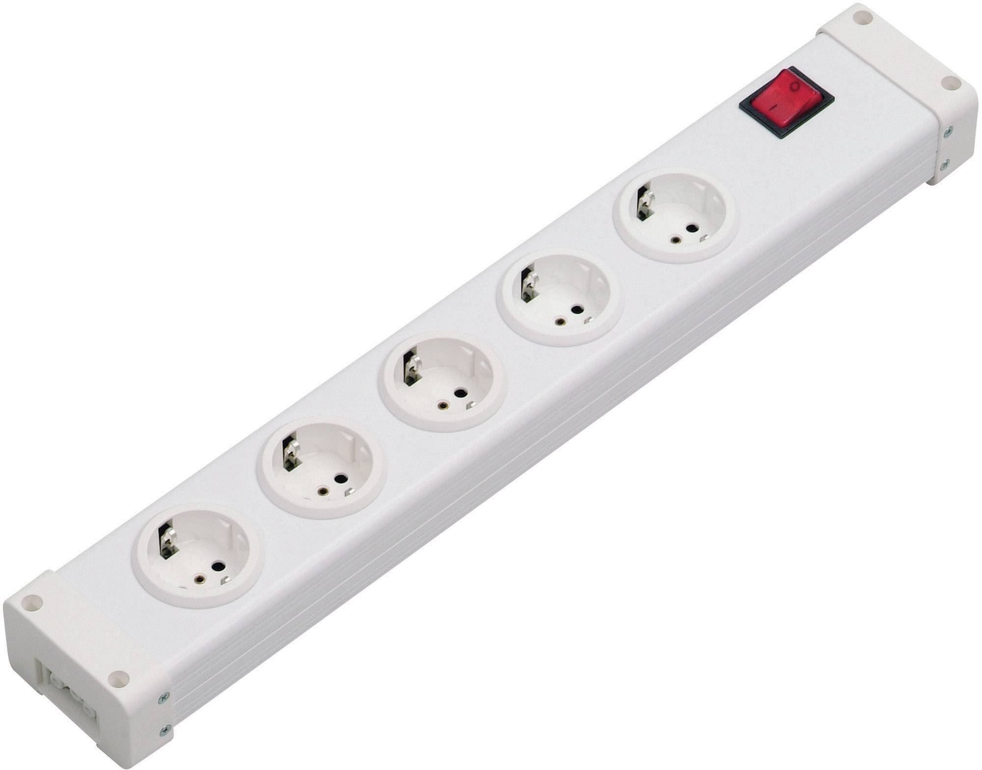 Moduł listwy zasilającej Ehmann Vario Combi, 5-gniazdowy, wyłącznik, 3600 W, biały - obrazek 1