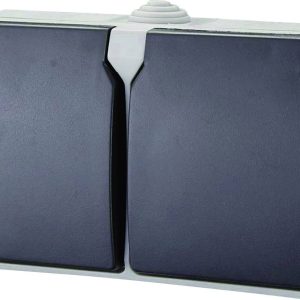 GAO 9872 Osprzęt elektroinstalacyjny do pomieszczeń wilgotnych Gniazdo elektryczne podwójne Standard szary GAO 9872 Osprzęt elektroinstalacyjny do pomieszczeń wilgotnych Gniazdo elektryczne podwójne Standard szary