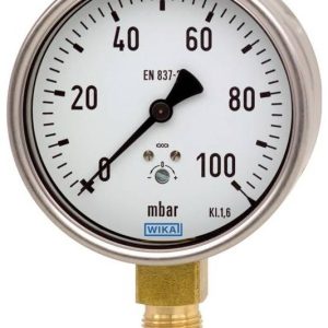 WIKA 9012931 Manometr sprężynowy kapsułkowy Cu-Leg Robust Cl 1.6 612.20.100 -60 mbar…0 mbar G1/2B dół Przyłącze G 1/2 WIKA 9012931 Manometr sprężynowy kapsułkowy Cu-Leg Robust Cl 1.6 612.20.100 -60 mbar…0 mbar G1/2B dół Przyłącze G 1/2