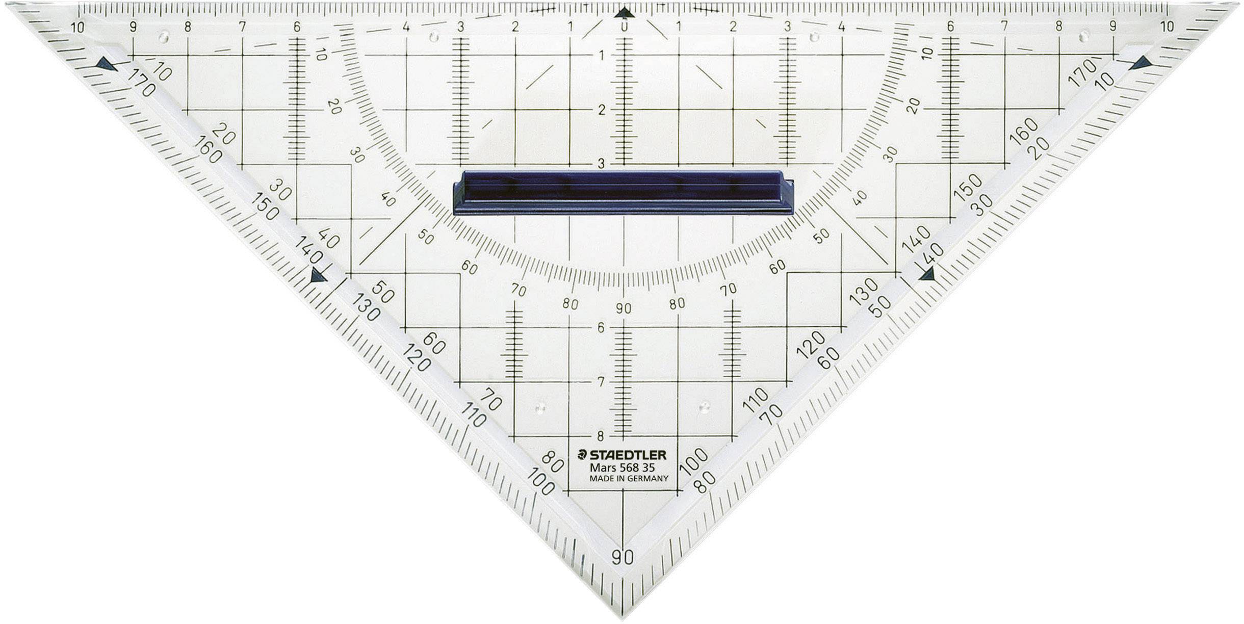 Staedtler Ekierka z kątomierzem 568 35 kryształowo-czysty Długość przeciwprostokątna: 22 cm - obrazek 1