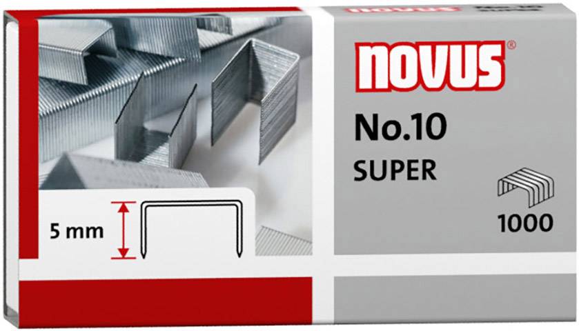 Novus Office 040-0003 Typ zszywek: No. 10 Spinacz 1000 szt. Wydajność zszywania: 20 ark. (80 g/m²) - obrazek 1