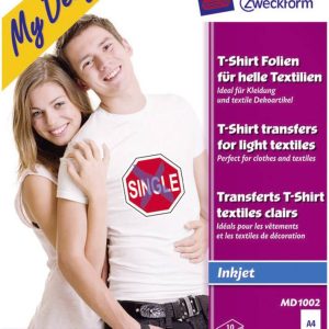 Avery-Zweckform My Design T-Shirt MD1002 Folia do drukarek atramentowych, do tekstu DIN A4 do tkanin jasnych, Zoptymaliz Avery-Zweckform My Design T-Shirt MD1002 Folia do drukarek atramentowych, do tekstu DIN A4 do tkanin jasnych, Zoptymaliz
