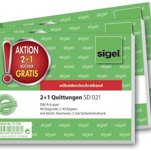 Pokwitowanie Sigel T 1178 T1178, 3 szt. Pokwitowanie Sigel T 1178 T1178, 3 szt.