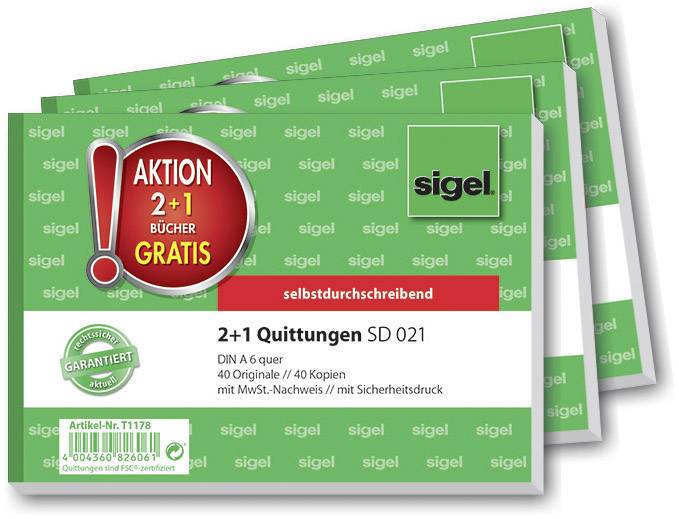 Pokwitowanie Sigel T 1178 T1178, 3 szt. - obrazek 1