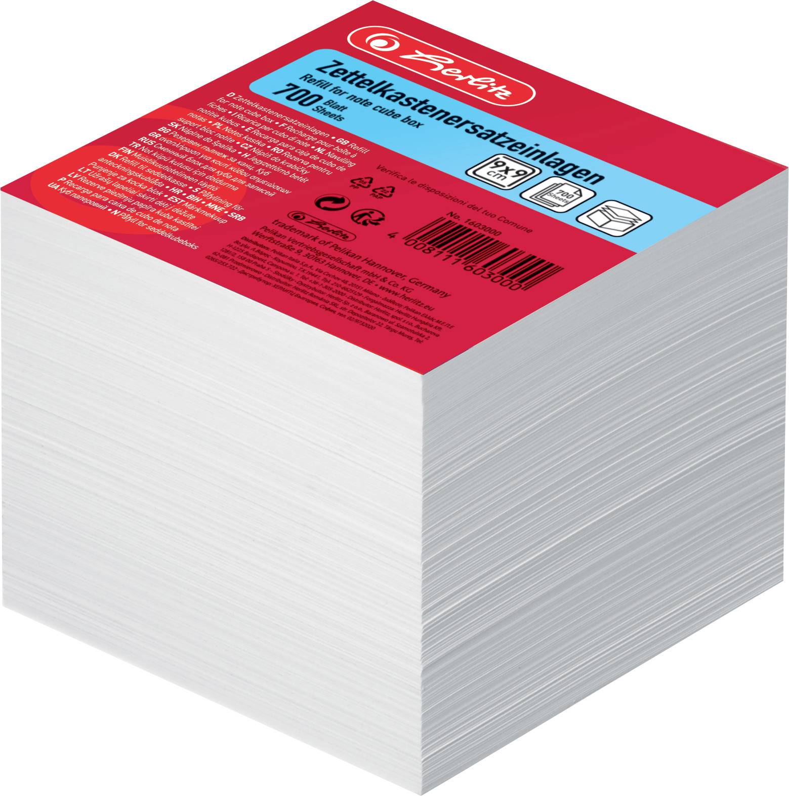 Herlitz Bloczek karteczek biały 700 80 g/m² 1603000 1 szt. - obrazek 1