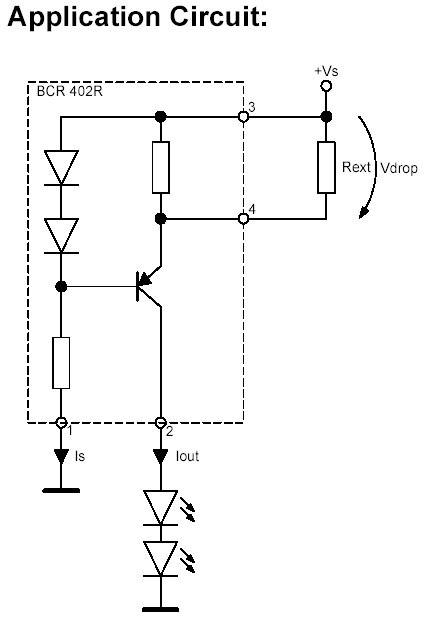 Sterownik oświetlenia LED Infineon BCR 402 R, SOT 143 R, 60 mA przy Vs=18 V, P(tot)=330 - obrazek 1