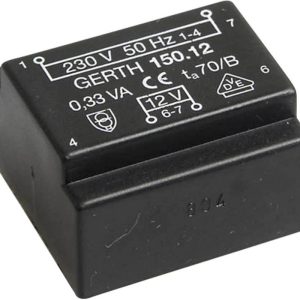 Transformator do PCB, EE 20/6,1 Gerth PT150601 230 V N/A N/A 0.35 VA Transformator do PCB, EE 20/6,1 Gerth PT150601 230 V N/A N/A 0.35 VA