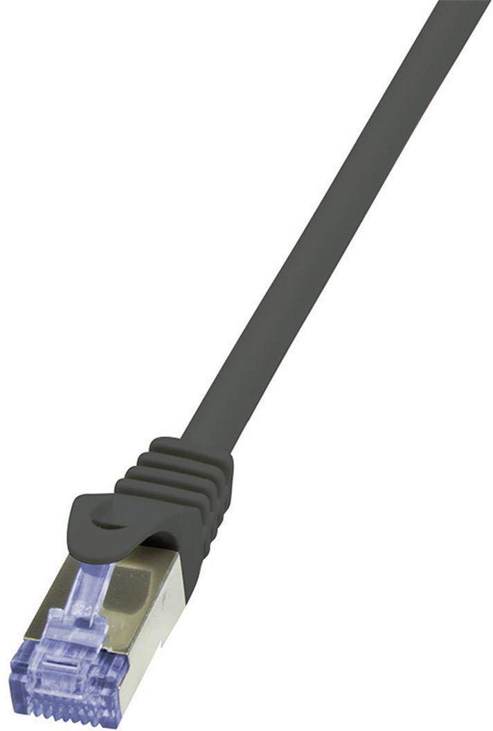 kabel LAN LogiLink CQ3023S, 1 szt., RJ45, CAT 6a, S/FTP, 0.50 m, czarny - obrazek 1