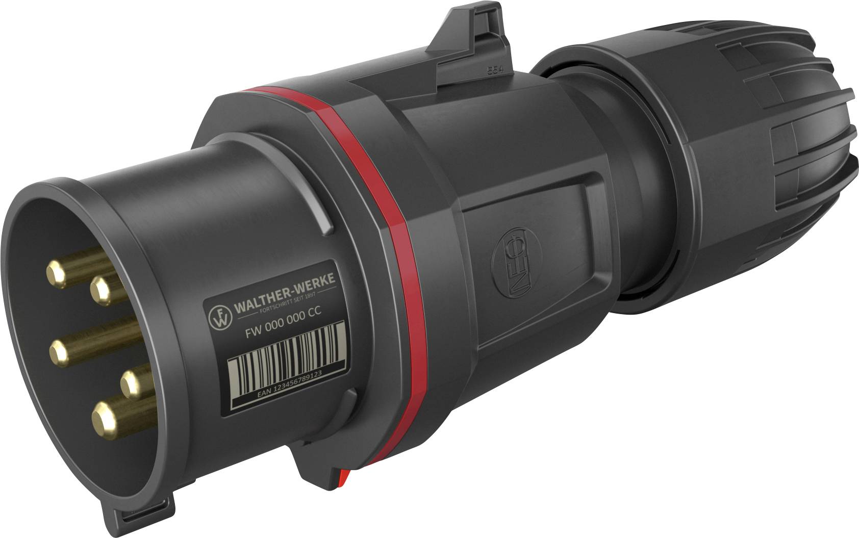 Złacze męskie CEE Walther Werke FW231506CC 32 A 230 V, 400 V - obrazek 1