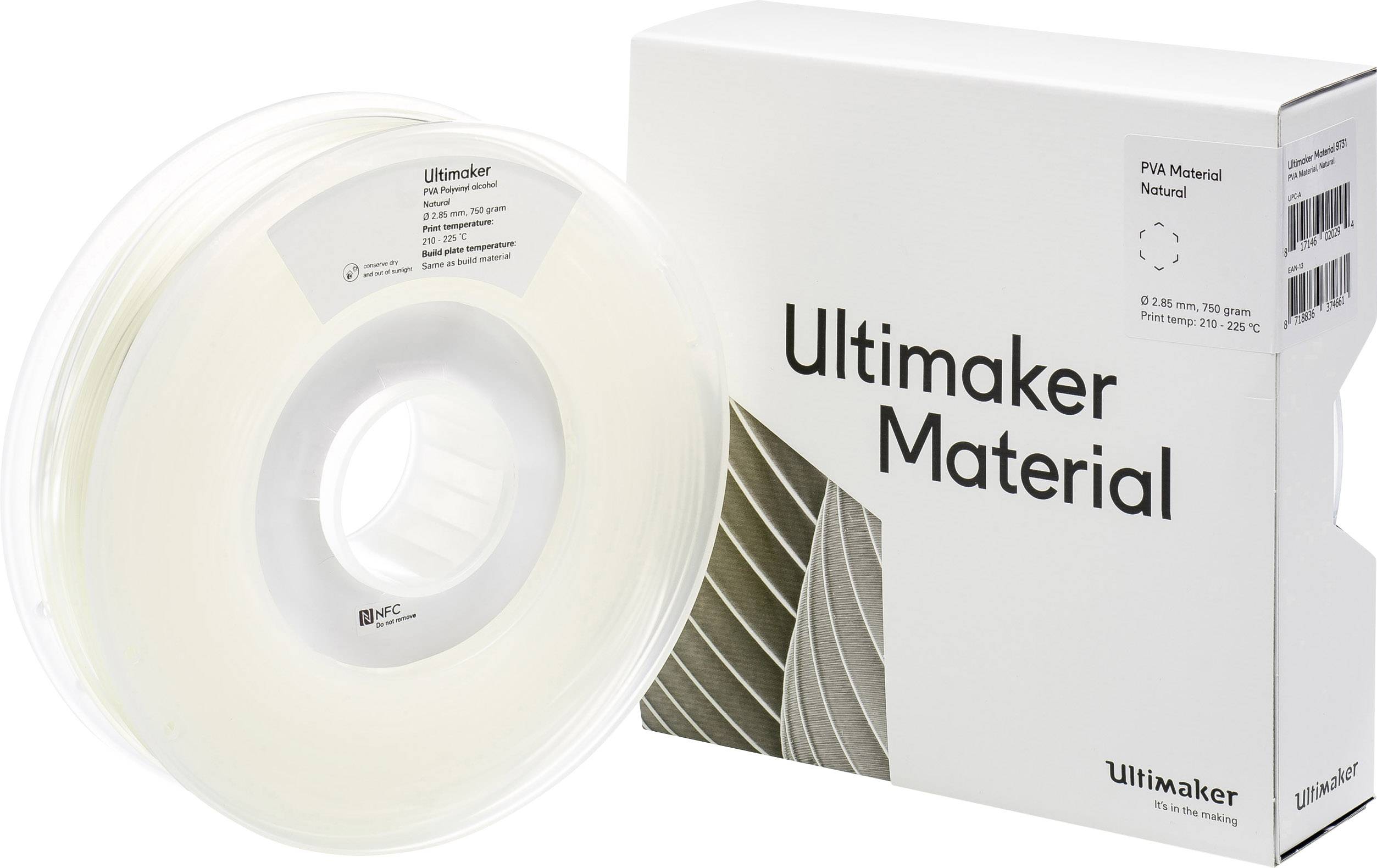 UltiMaker PVA - M0952 Natural 750 - 206127 Filament do drukarek 3D PVA 2.85 mm 750 g przeźroczysty 1 szt. - obrazek 1