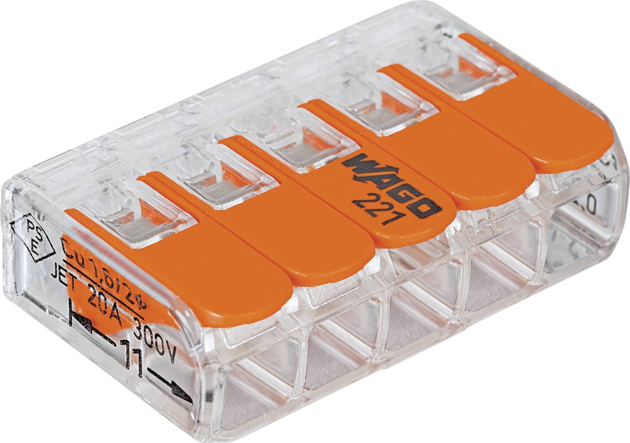 WAGO 221-415-25 Złącze zaciskowe 221, PIN: 5, 450 V, 32 A, 25 szt. - obrazek 1