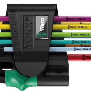 Wera 967 SPKL/9 Multicolour TORX wewnętrzny, TORX BO Zestaw kluczy trzpieniowych T 8, T 9, T 10, T 15, T 20, T 25, T 27, Wera 967 SPKL/9 Multicolour TORX wewnętrzny, TORX BO Zestaw kluczy trzpieniowych T 8, T 9, T 10, T 15, T 20, T 25, T 27,