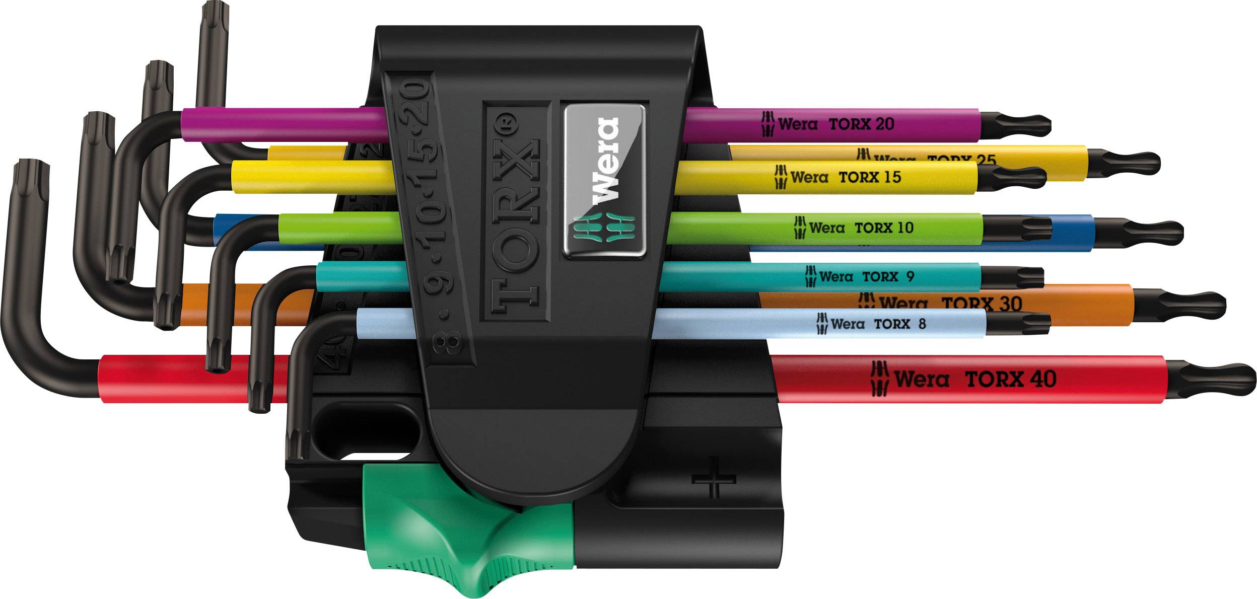 Wera 967 SPKL/9 Multicolour TORX wewnętrzny, TORX BO Zestaw kluczy trzpieniowych T 8, T 9, T 10, T 15, T 20, T 25, T 27, - obrazek 1