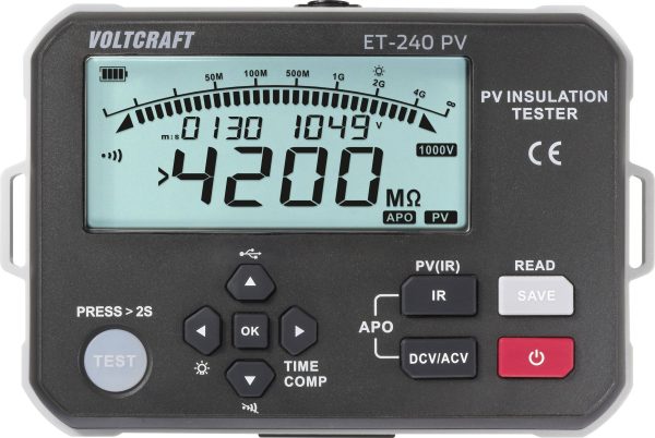 Miernik rezystancji izolacji VOLTCRAFT ET-240 PV Kalibracja (DAkkS)