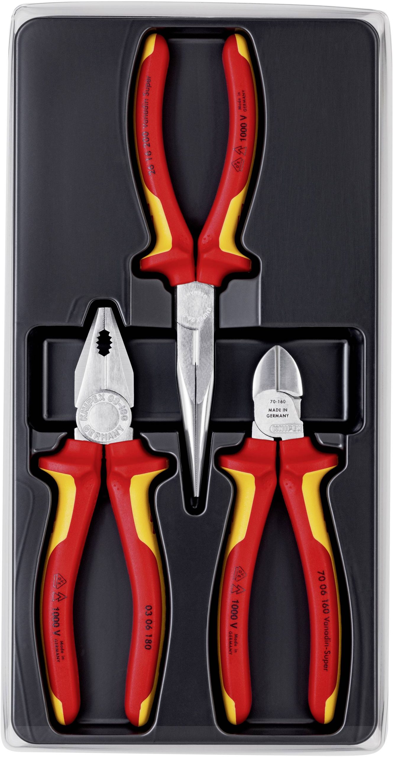 Zestaw szczypiec Knipex 00 20 12, VDE, 3 szt. - obrazek 1