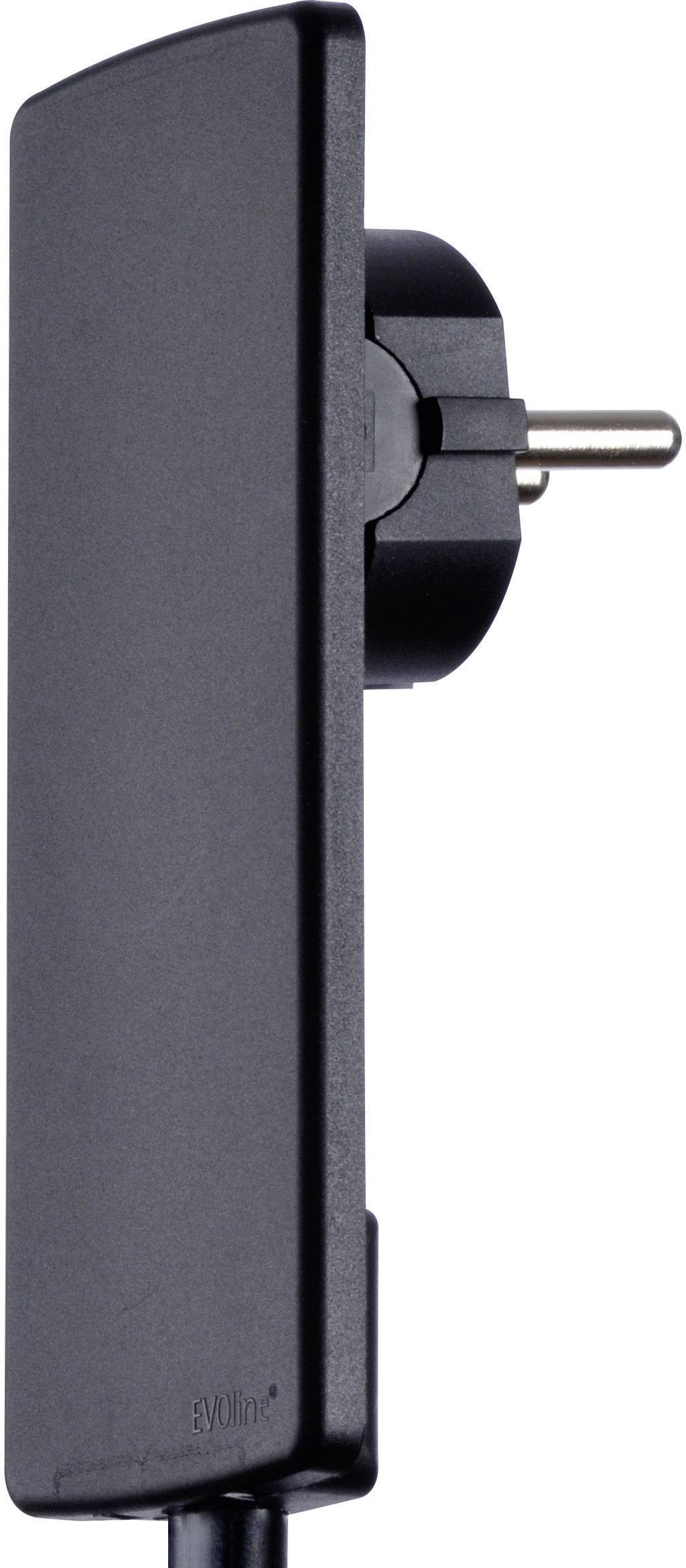 Wtyczka płaska EVOline Plug 1510.0000.0100, IP20, (S x W) 48 mm x 115 mm (bez wtyku), czarny - obrazek 1