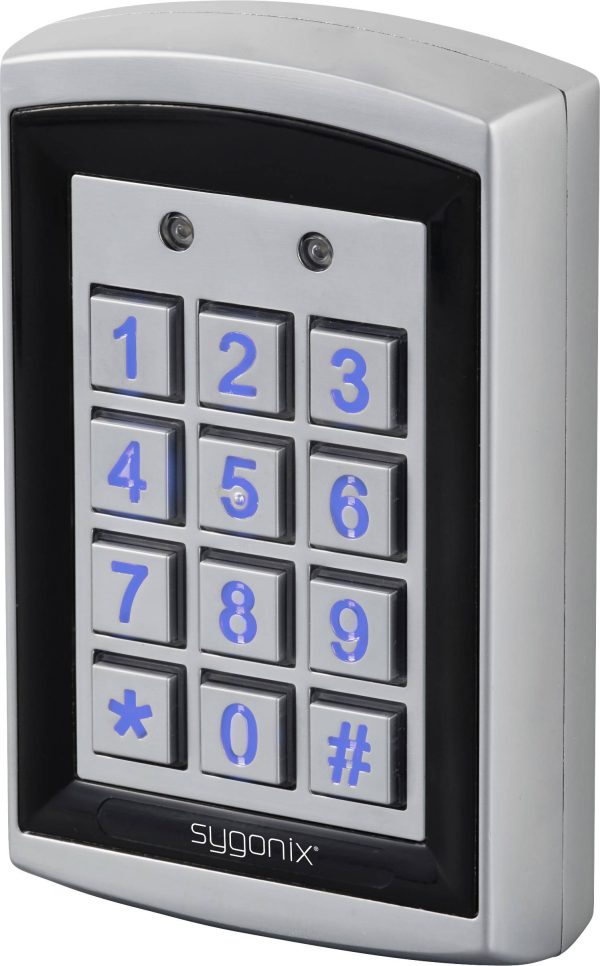 Klawiatura kodowa z RFID Sygonix SY-6428612 montaż na powierzchni 12 V DC/AC, 24 V DC/AC IP66 z podświetlaną klawiaturą