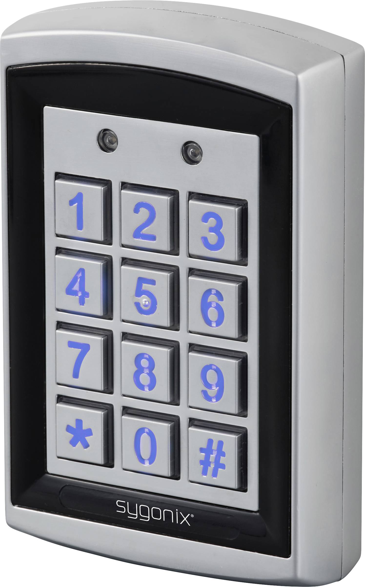 Klawiatura kodowa z RFID Sygonix SY-6428612 montaż na powierzchni 12 V DC/AC, 24 V DC/AC IP66 z podświetlaną klawiaturą - obrazek 1