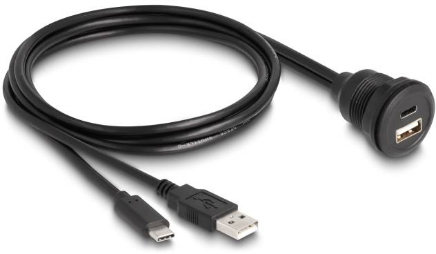 Delock USB 2.0 adapter [1x złącze męskie USB-C, Złącze męskie USB typu A - 1x złącze żeńskie USB-C, Gniazdo USB typu A.] - obrazek 1