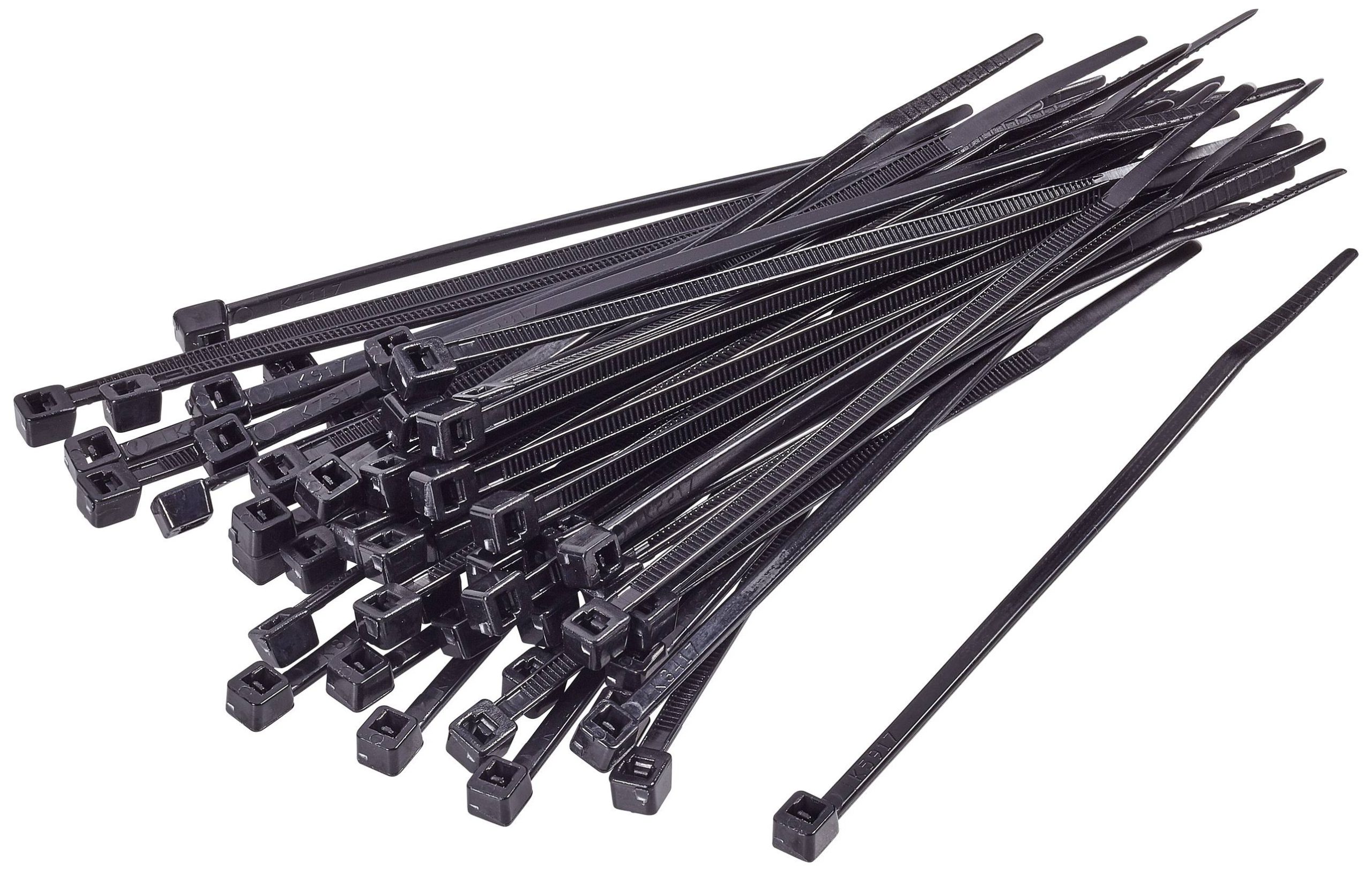 TRU COMPONENTS TC-BT-610-4.8-UVB Opaska kablowa 610 mm 4.8 mm czarny Stabilność UV 100 szt. - obrazek 1