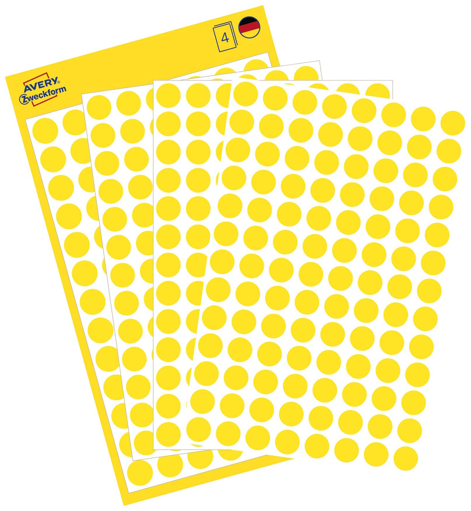 Avery-Zweckform 3013 Etykiety do oznaczników Ø 8 mm żółty 416 szt. Trwały Papier - obrazek 1
