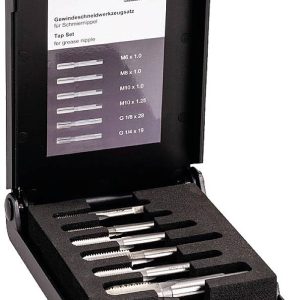 Zestaw gwintowników Völkel 47008 metryczny M6 x 1, M8 x 1, M10 x 1, M10 x 1.25, G1/8″, G1/4″ Zestaw gwintowników Völkel 47008 metryczny M6 x 1, M8 x 1, M10 x 1, M10 x 1.25, G1/8″, G1/4″