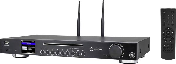 Radio internetowe z odtwarzaczem CD Renkforce RF-DAB-IR1702 DAB+, FM, Internet z pilotem czarny