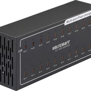 VOLTCRAFT UC-20C400W01 Stacja ładowania USB 400 W 20x USB-C® Power Delivery czarny dom USB Power Delivery (USB-PD) VOLTCRAFT UC-20C400W01 Stacja ładowania USB 400 W 20x USB-C® Power Delivery czarny dom USB Power Delivery (USB-PD)