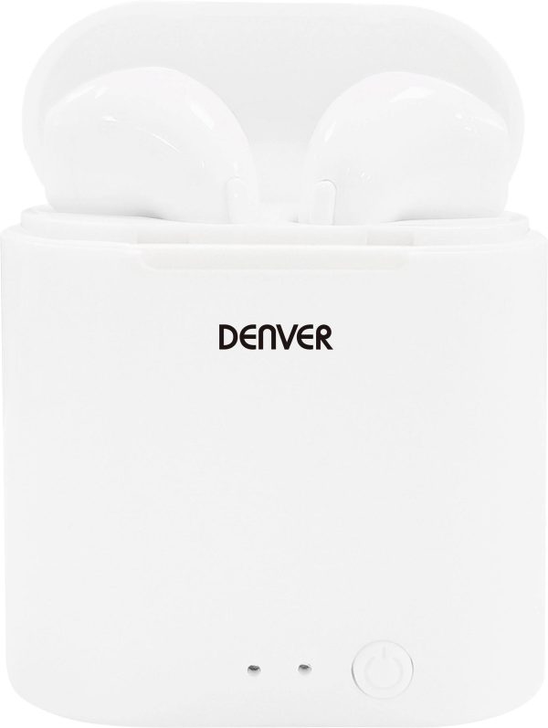 Denver TWE-36 Słuchawki douszne Bluetooth stereo biały Walizka Telefon komórkowy