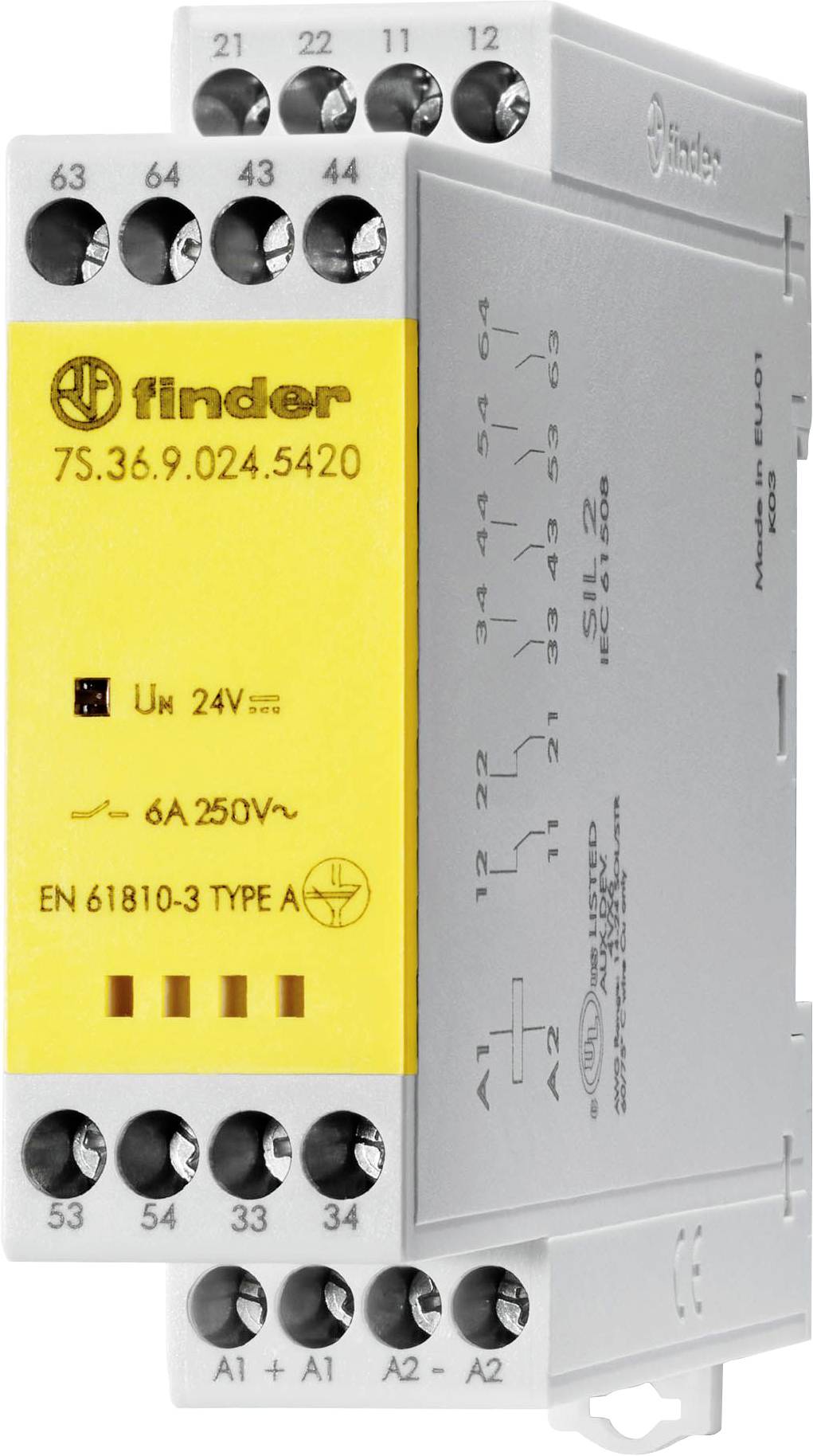 Przekaźnik Finder 7S.36.9.024.5420 6 A 2 NC, 4 NO 1 szt. - obrazek 1