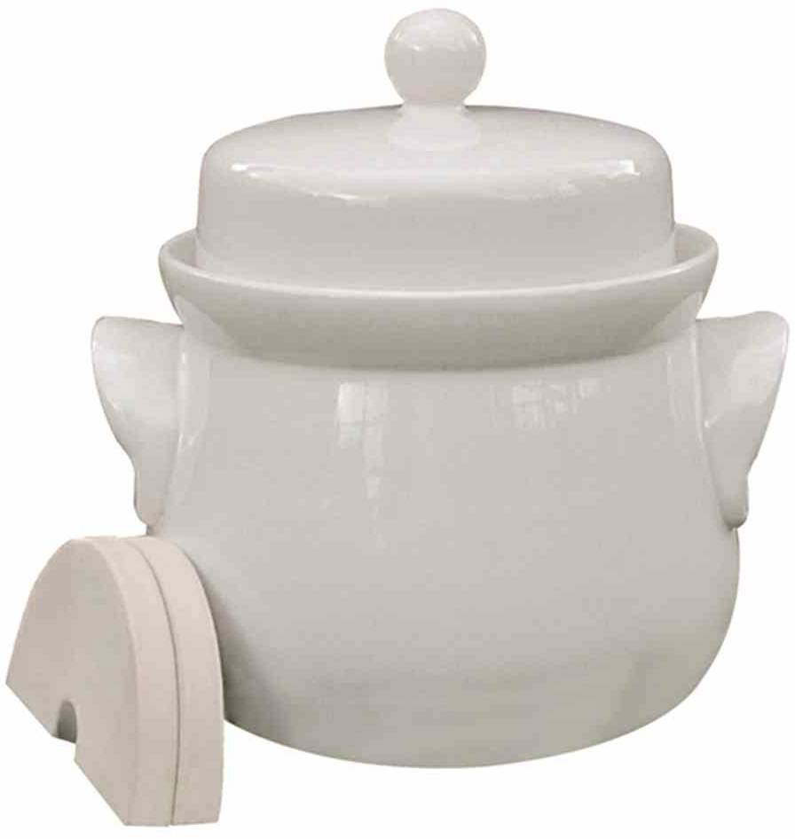 3203 Mini-Gärtopf creme 3,0 l mit Deckel und Steinen Garnek do fermentacji - obrazek 1