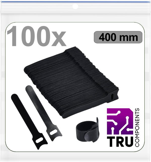 Opaska kablowa na rzepy TRU COMPONENTS T24CA100 TC-13377460, (D x S) 400 mm x 16 mm, 100 szt.