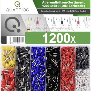 Quadrios 2011C405 Zestaw końcówek rurkowych z częściową izolacją wielobarwny 1200 szt.