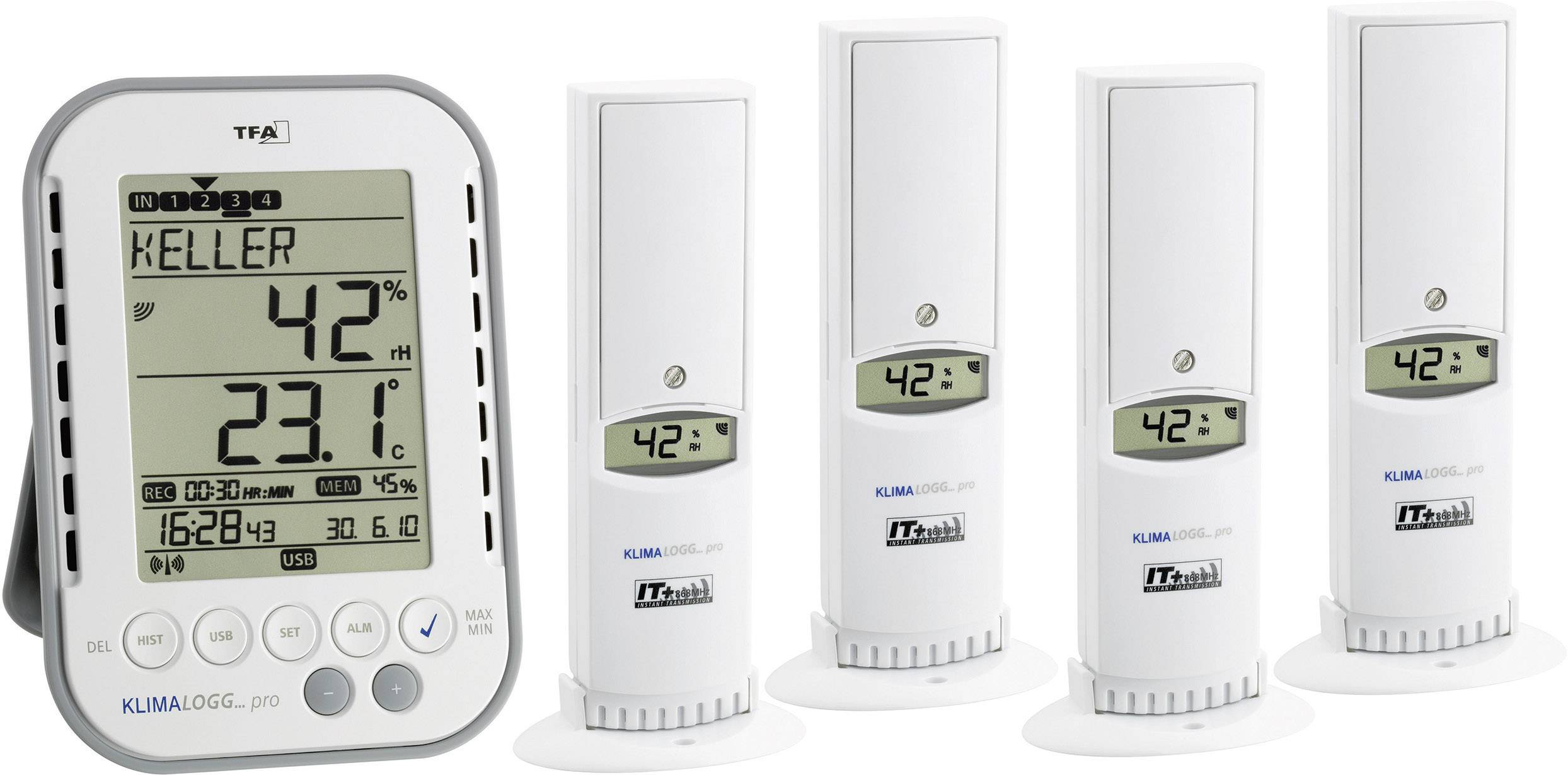 Termohigrometr TFA Dostmann KLIMALOGG PRO Profi Set, 1 do 99 %, 0 - +50 °C - obrazek 1