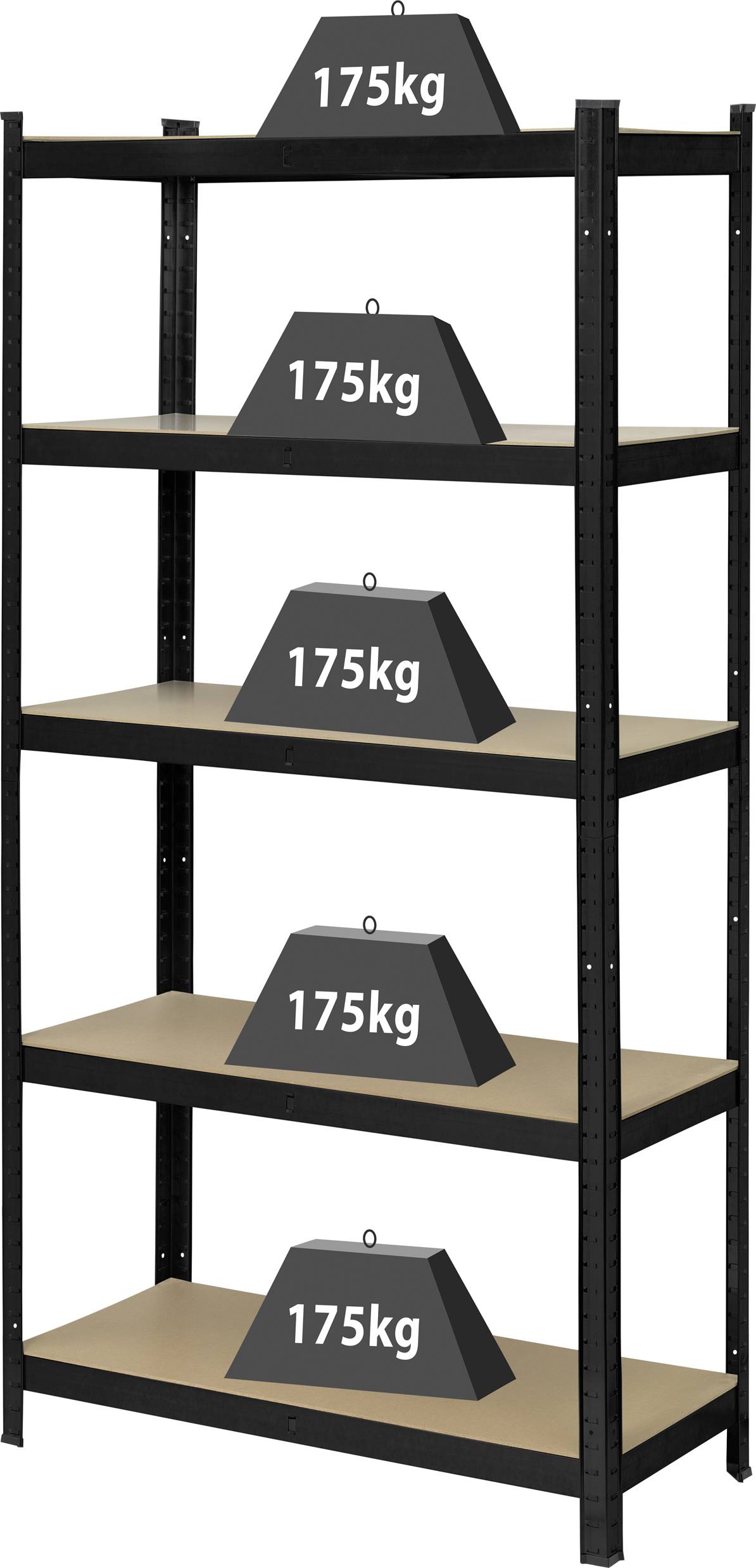 Regał warsztatowy, wzmocniony TOOLCRAFT, KCT20CP, metal, płyta pilśniowa, Maks. obciążenie: 875 kg - obrazek 1