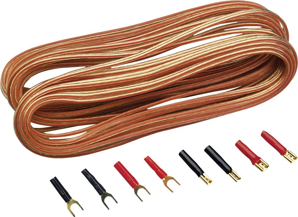 Zestaw kabli głośnikowych Sinuslive, 2x0.75 mm2, 10 m - obrazek 1