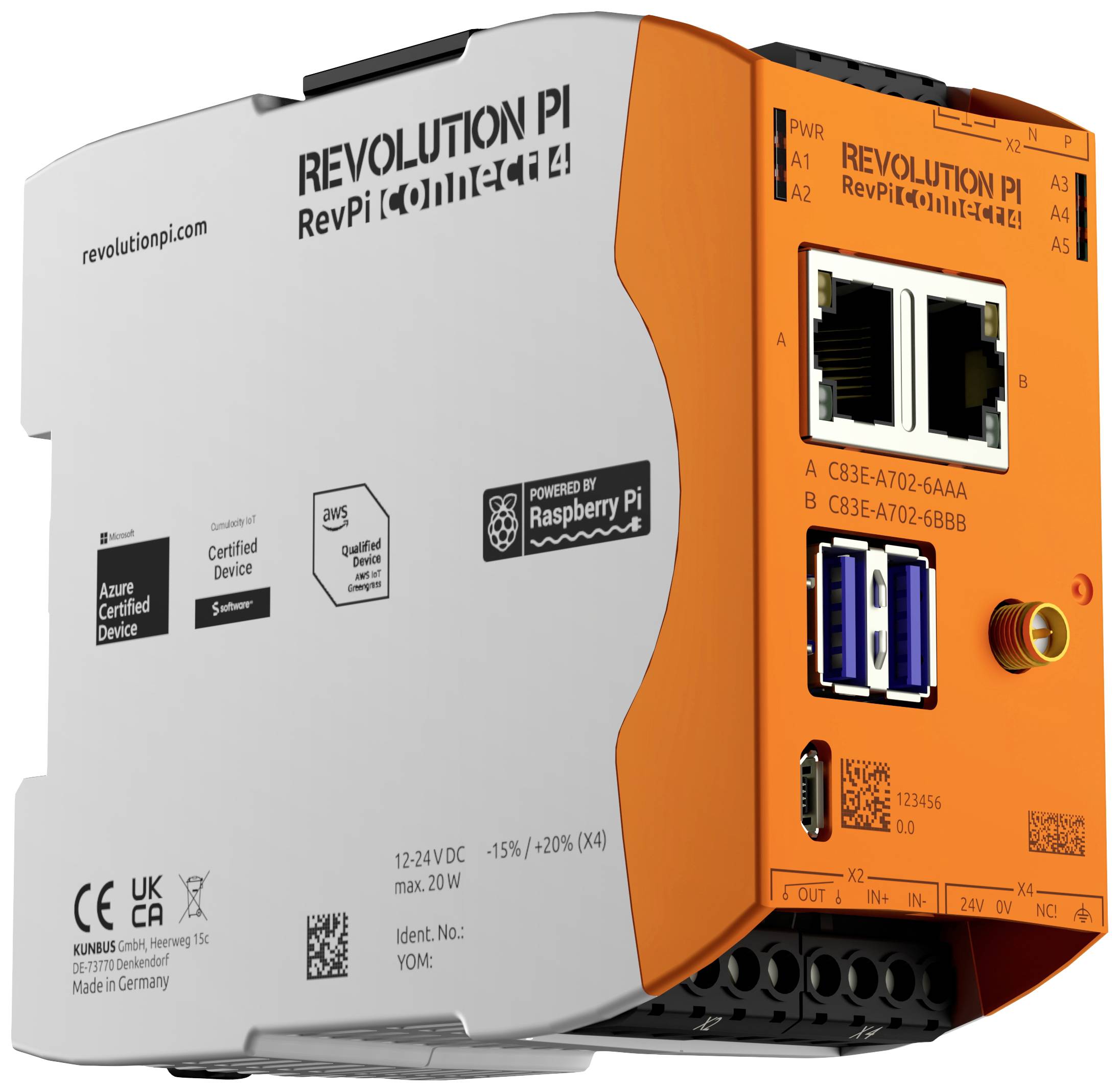 Moduł rozszerzeń PLC Revolution Pi by Kunbus PR100395 RevPi Connect 4 32 GB 8 GB - obrazek 1