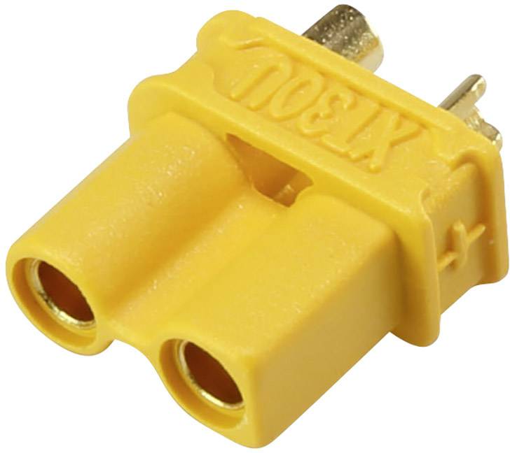 Złącze żeńskie akumulatora XT30U, 2 mm gniazdo Reely RE-6619107 pozłacane, do lutowania 1 szt. - obrazek 1