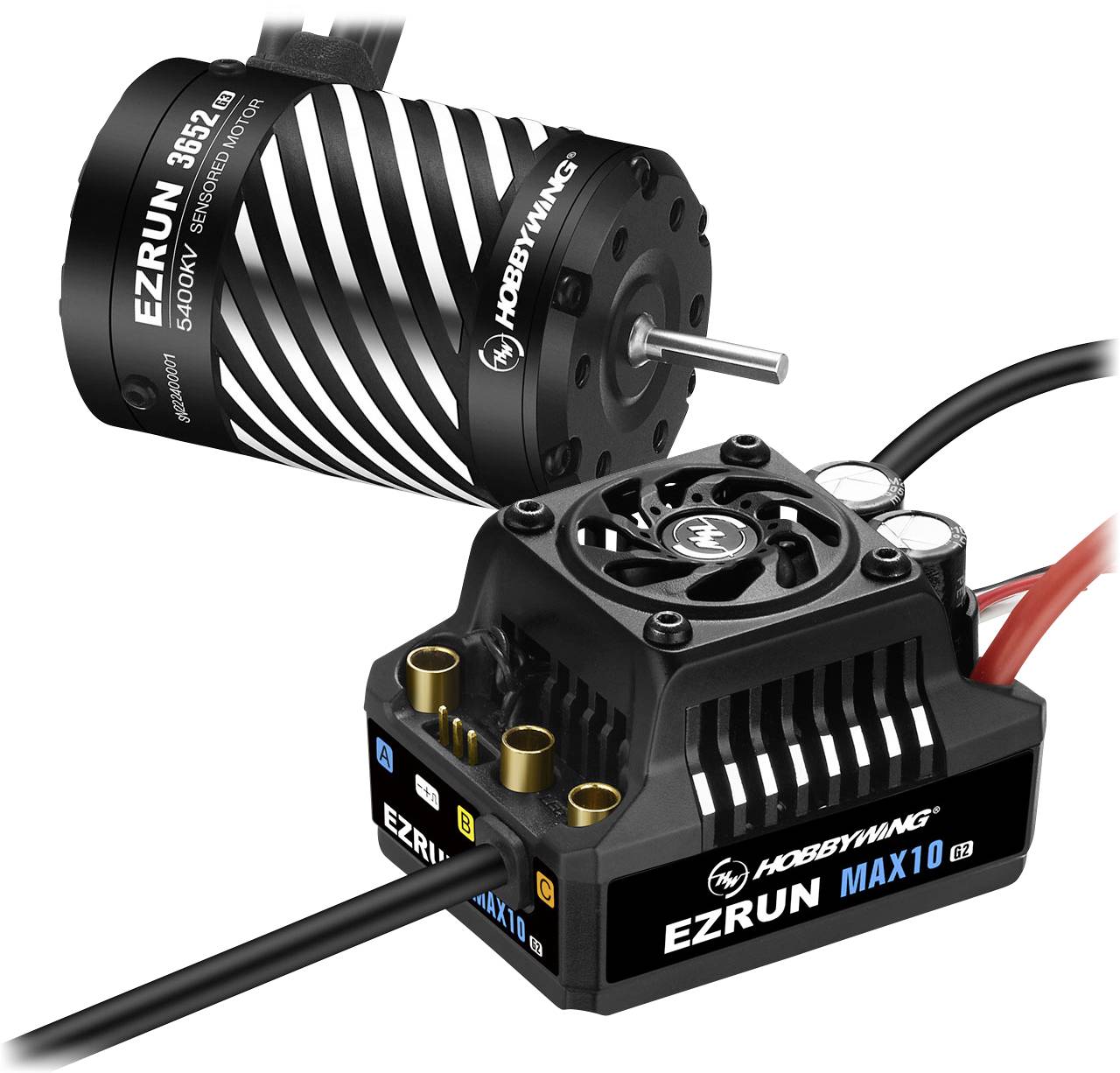 Zestaw napędowy bezszczotkowy do modeli RC Hobbywing Ezrun MAX10 G2 80A Combo mit 3652SD-5400kV 1 szt. - obrazek 1