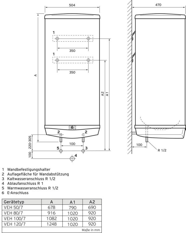Vaillant VEH 80/7 pro VEH 80/7 pro Zasobnik ciepłej wody C (A – G)