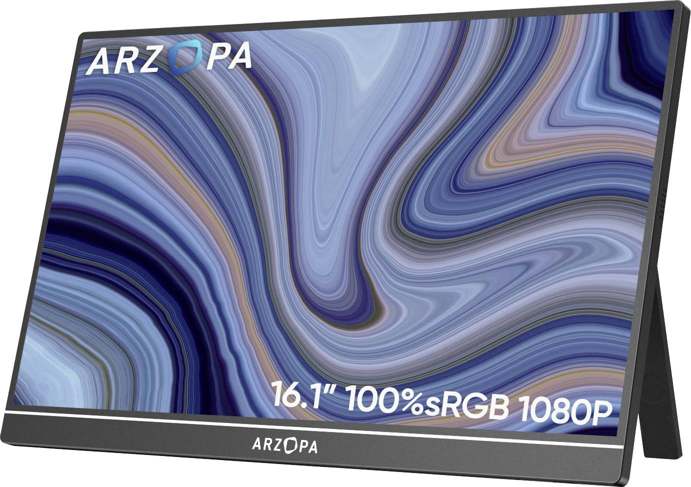 Arzopa Przenośny monitor EEK A (A - G) 40.9 cm (16.1 cal) 1920 x 1080 px 16:9 25 ms HDMI, USB-C®, USB Host LCD (IPS) - obrazek 1