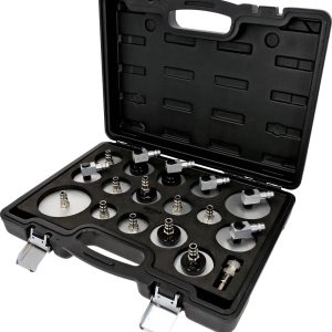 Uniwersalny zestaw adapterów do odpowietrzania hamulców, 17 sztuk KS Tools 160.0815 1 szt. Uniwersalny zestaw adapterów do odpowietrzania hamulców, 17 sztuk KS Tools 160.0815 1 szt.