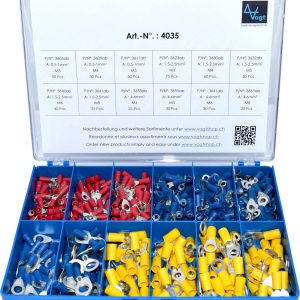 Vogt Verbindungstechnik 4035 Zestaw końcówek oczkowych 0.50 mm² 6 mm² czerwony, niebieski, żółty 505 szt.