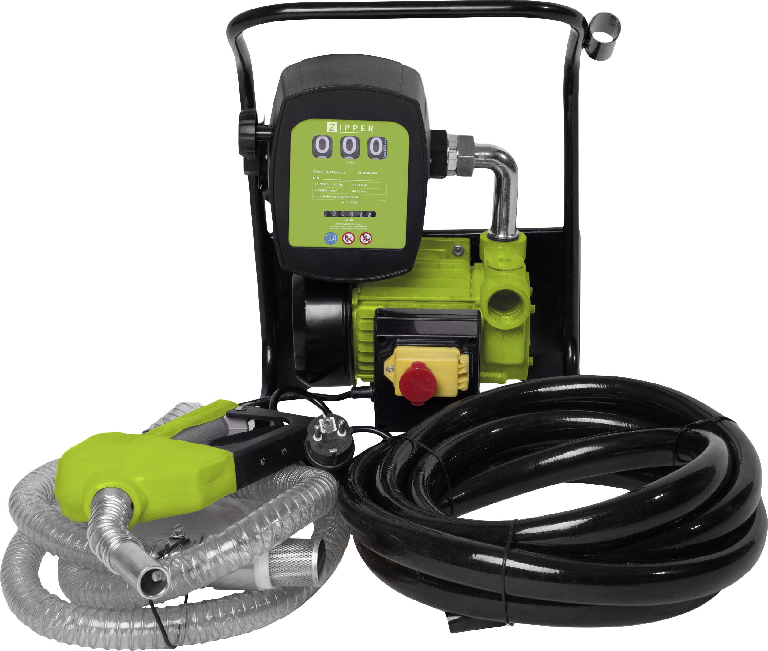 Zipper ZI-DOP600 ZI-DOP600 Pompa do oleju napędowego i opałowego 230 V 2400 l/h z uziemioną wtyczką, z licznikiem - obrazek 1