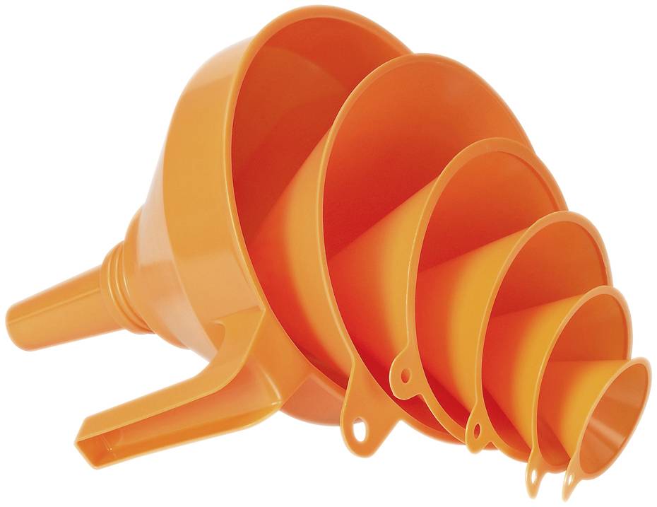 Lejki PE, Pressol 02372 043, O 50-160 mm, 0,05/0,09/0,25/0,27/0,7/1,2 l, zestaw 6 szt. - obrazek 1