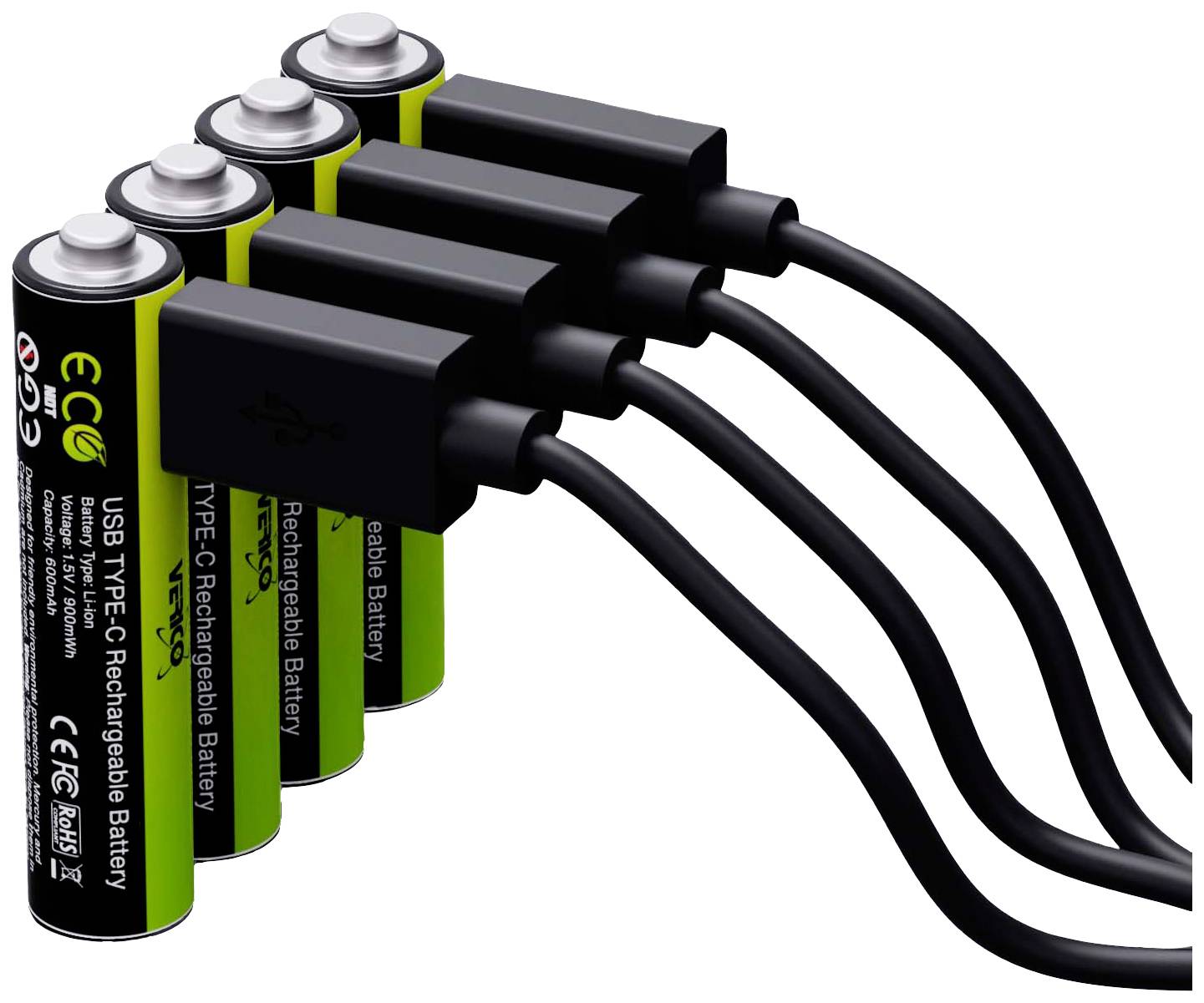 Akumulator AAA/R03 Verico LoopEnergy ładowanie po przez USB-C, Li-Ion, 600 mAh, 1.5 V, 4 szt. - obrazek 1