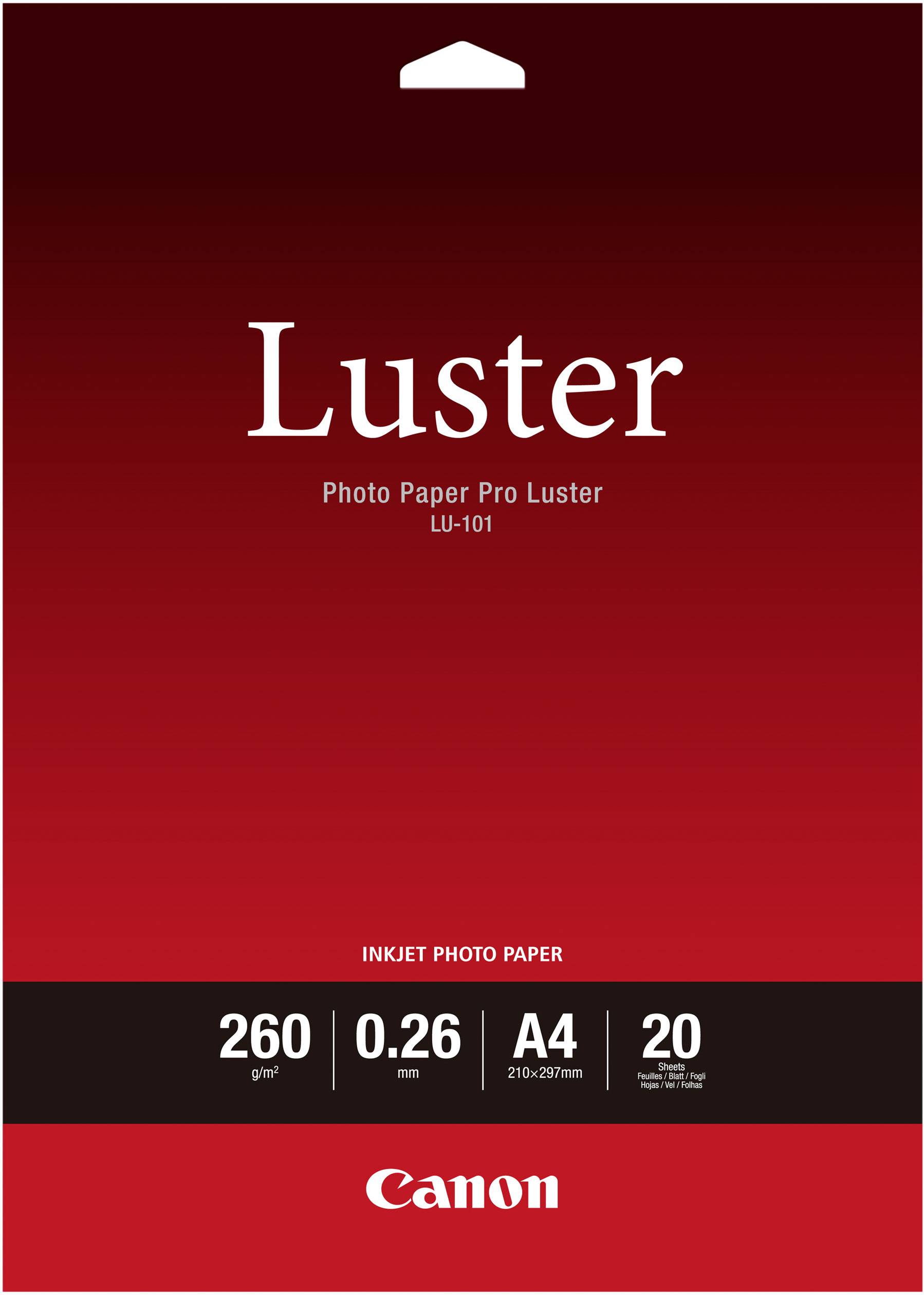 Canon Photo Paper Pro Luster LU-101 6211B006 Papier fotograficzny DIN A4 260 g/m² 20 ark. satynowy połyskujący - obrazek 1